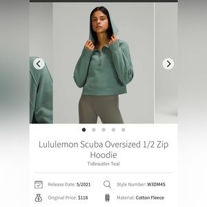Lululemon Scuba Oversized 1/2 Zip Hoodie
